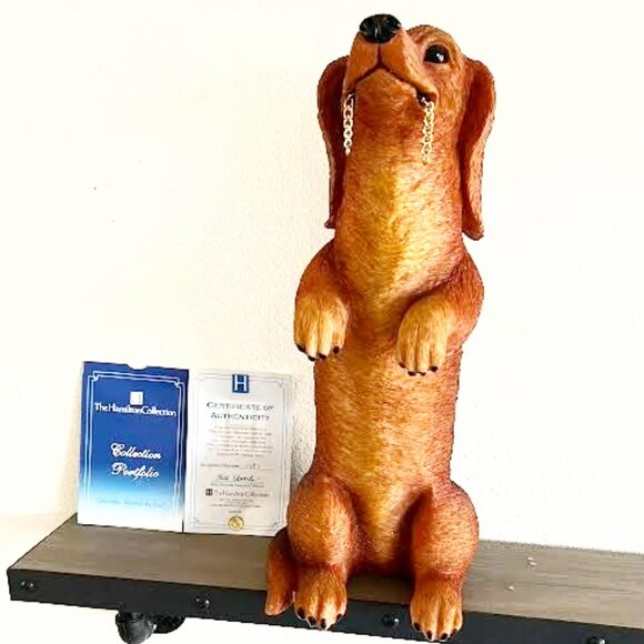 Dachshund Sculpture by Furr-ever Welcome by Hamilton Collection - Picture 8 of 11